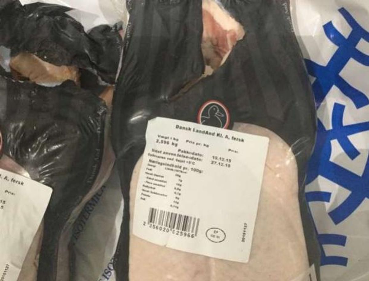 Det er denne and, der bliver trukket tilbage. Foto: Fødevarestyrelsen