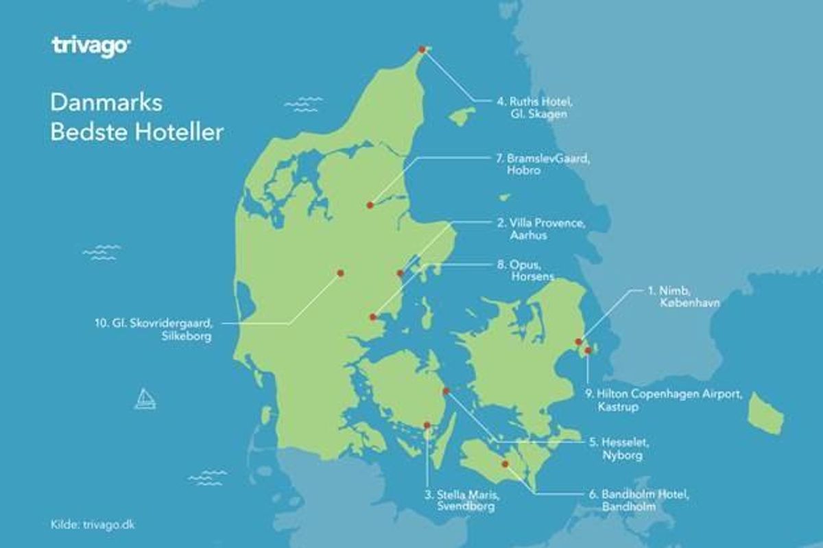Her er Danmarks 10 bedste hoteller. Foto: trivago.