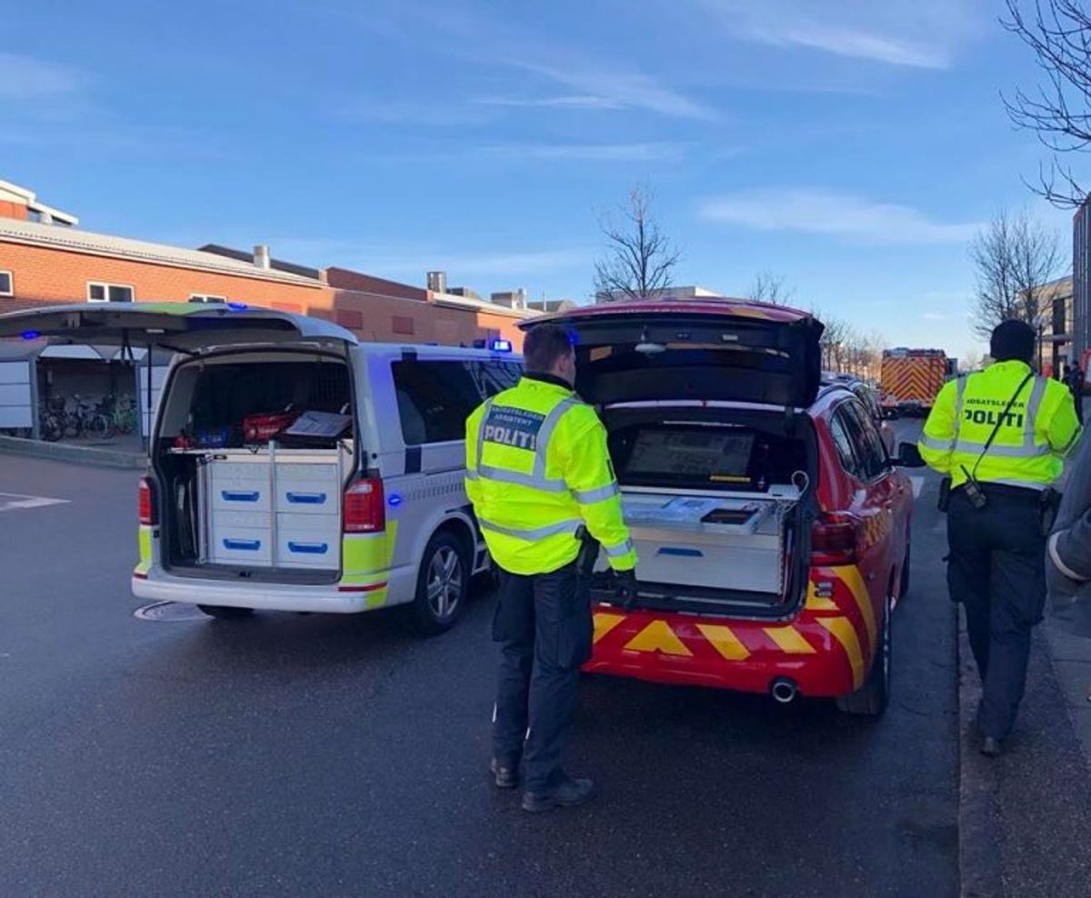Ledelsesplatform. Beredskab Østs og politiets indsatsledervogne. Foto: Beredskab Øst.