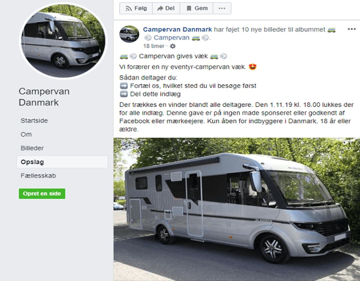 Sådan ser det falske opslag ud. KLIK og se, hvad du skal gøre for ikke at falde i en lignende fælde. Foto: Screendump.