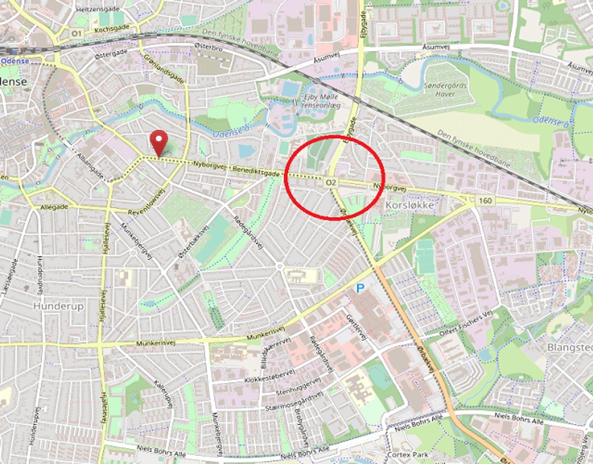 Også her er der spærret. Foto: OpenStreetMap-bidragsydere.