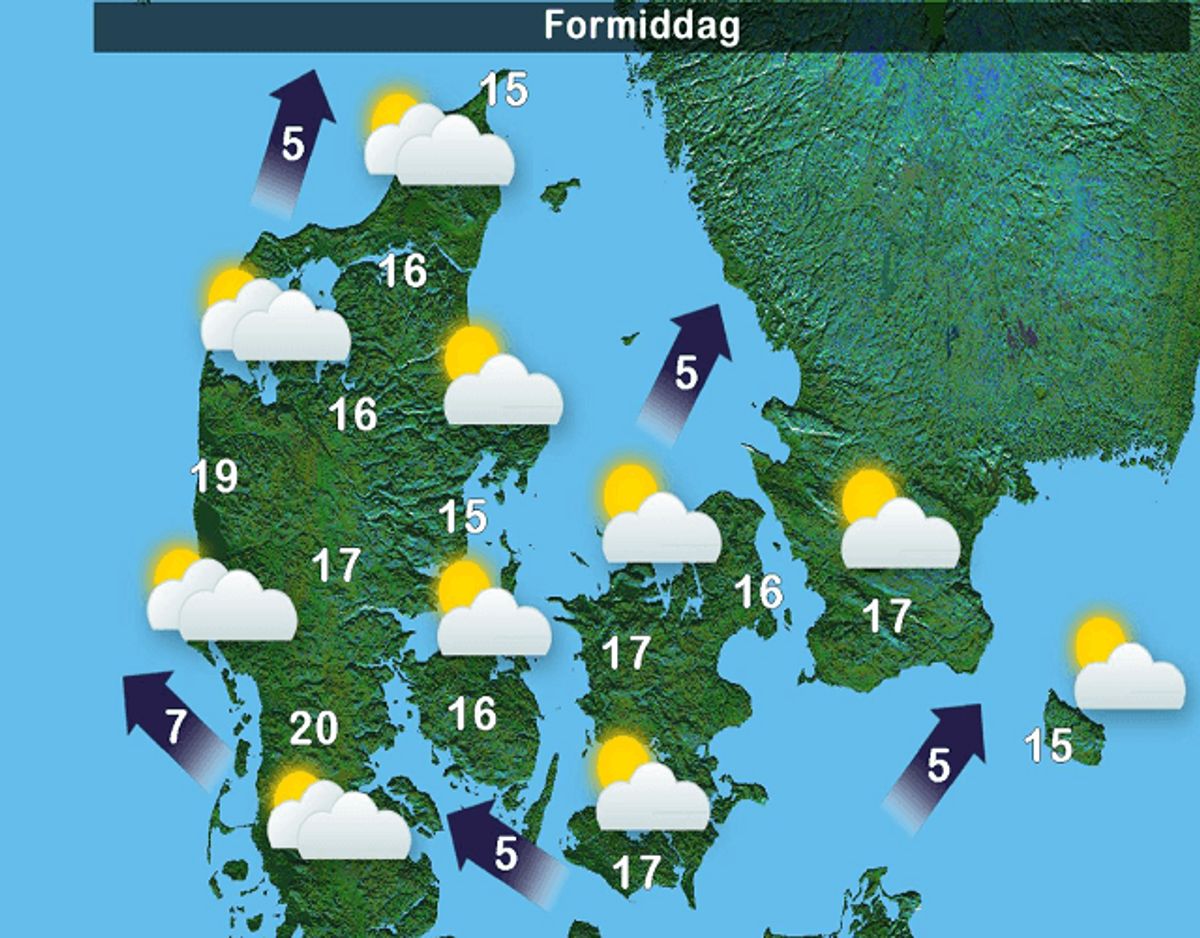 Formiddagen lover godt – men bliver det godt? KLIK og se, hvad du kan forvente i eftermiddag. Foto: DMI.