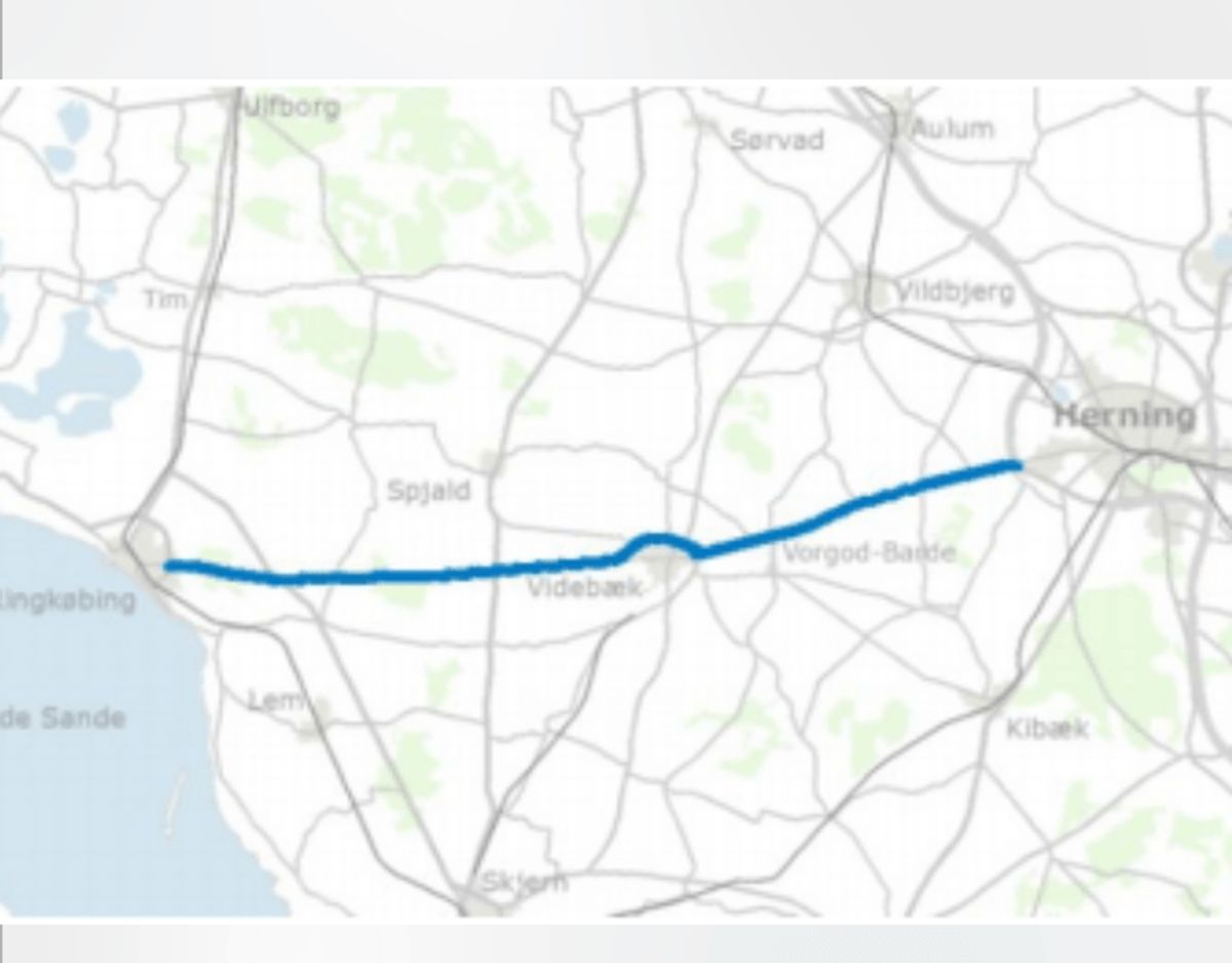 Øget kapacitet på Rute 15, Herning-Ringkøbing. Foto: TRM.dk