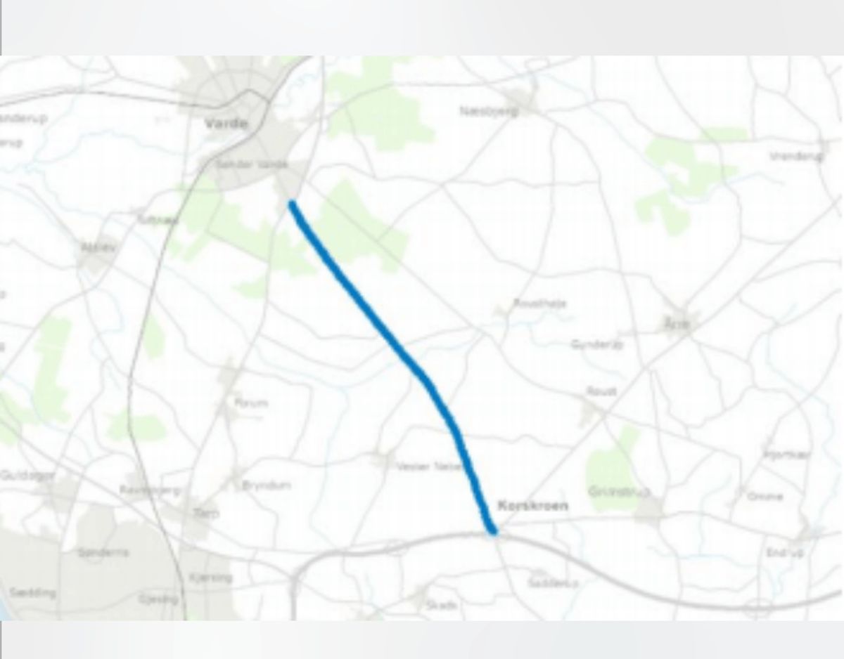 Kapacitetsforbedringer på Rute 11 fra Korskroen til Varde. Foto: TRM.dk