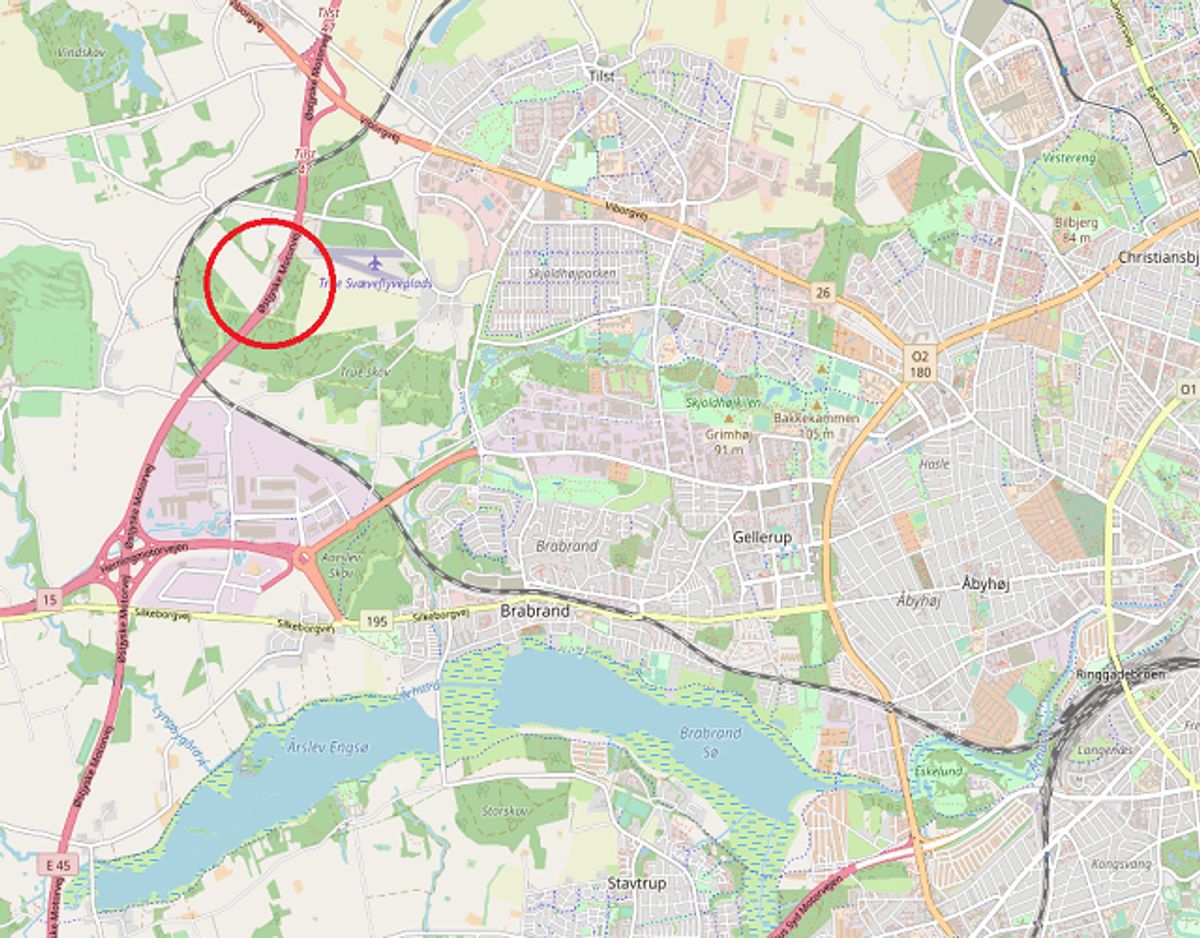 Så du noget på Blankhøj ved Aarhus? Så hører politiet gerne fra dig. ©OpenStreetMap-bidragsydere.