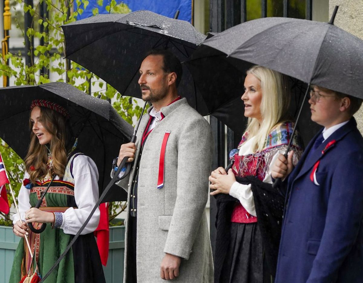 Den norske kronprinsfamilien på nationaldagen den 17. maj 2021. Foto: Scanpix/Lise Åserud / POOL / NTB