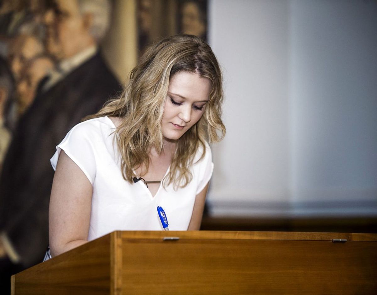 Tilde Bork var 21 år, 10 måneder og 15 dage gammel, da hun blev valgt til Folketinget for Dansk Folkeparti den 18. juni 2015. Foto: Scanpix.
