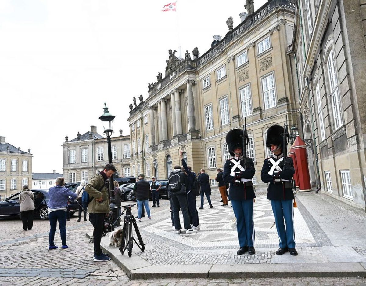 Dronning Margrethe og kronprins Frederik modtager USA’s udenrigsminister Antony Blinken på Amalienborg i København, mandag den 17. maj 2021. Foto: Scanpix.
