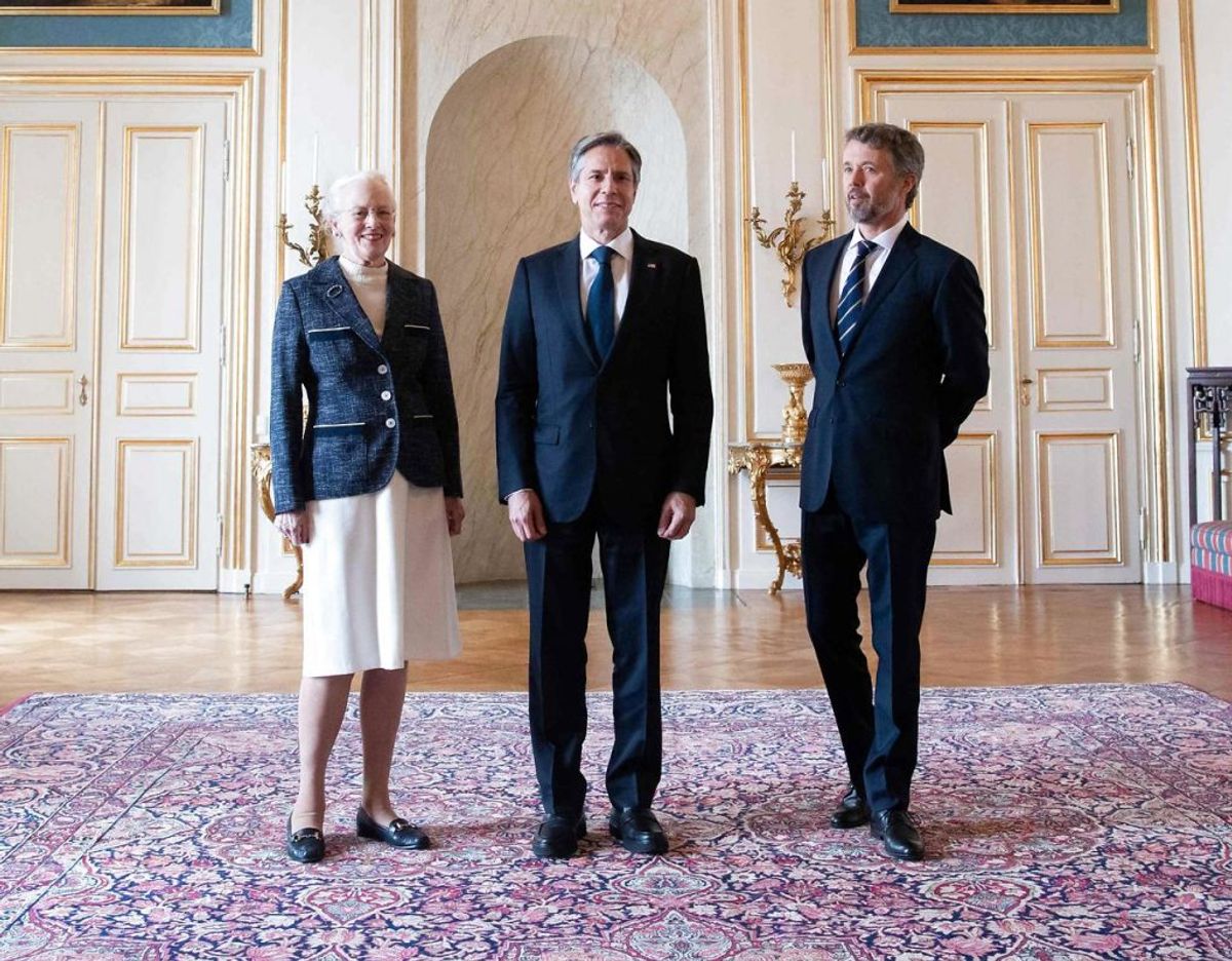 Antony Blinken var i audiens hos Dronning Margrethe. Foto: SAUL LOEB / Scanpix.