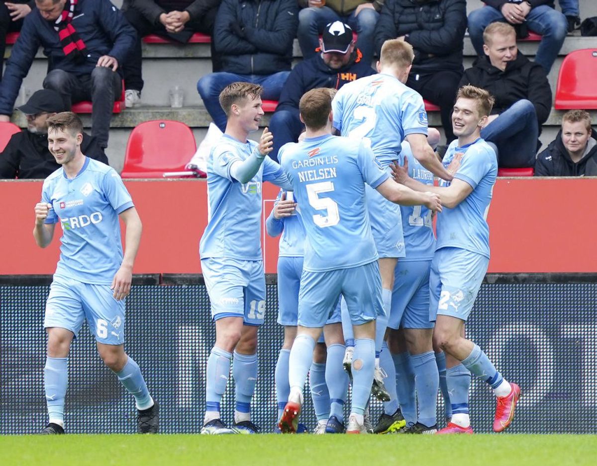 Randers scorede to gange, men fik det ene mål annulleret. Kampen mod FC Midtjylland endte 1-1. Foto: Claus Fisker/Ritzau Scanpix