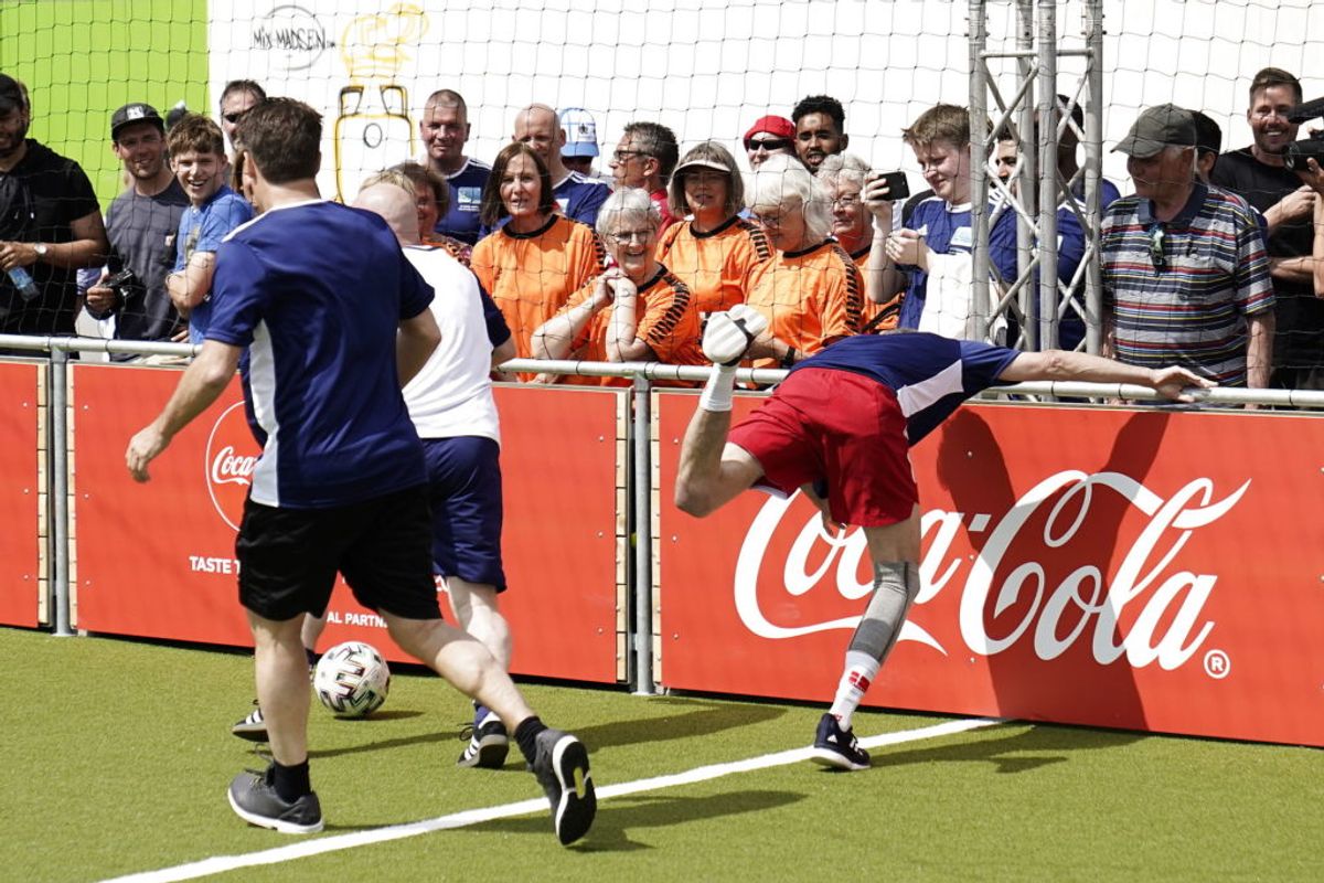 Kronprins Frederik deltager i åbningen af fanzonen “Football Village” på Ofelia Plads i København, fredag den 11. juni 2021. Ofelia Plads danner i forbindelse med Europamesterskabet i fodbold, UEFA EURO 2020, rammen om fanzonen ‘Football Village’.