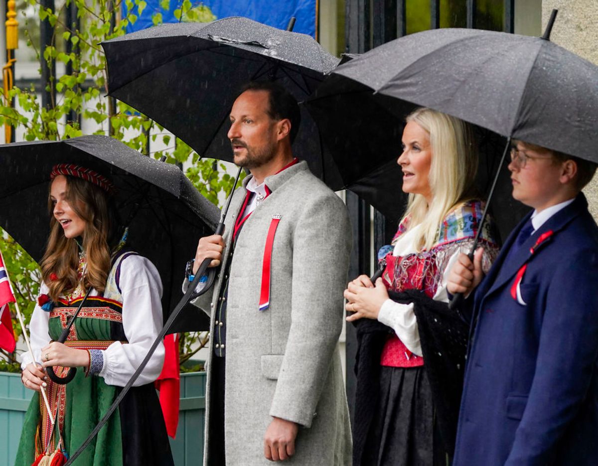 Den norske kronprinsfamilien på nationaldagen den 17. maj 2021. Foto: Scanpix/Lise Åserud / POOL / NTB