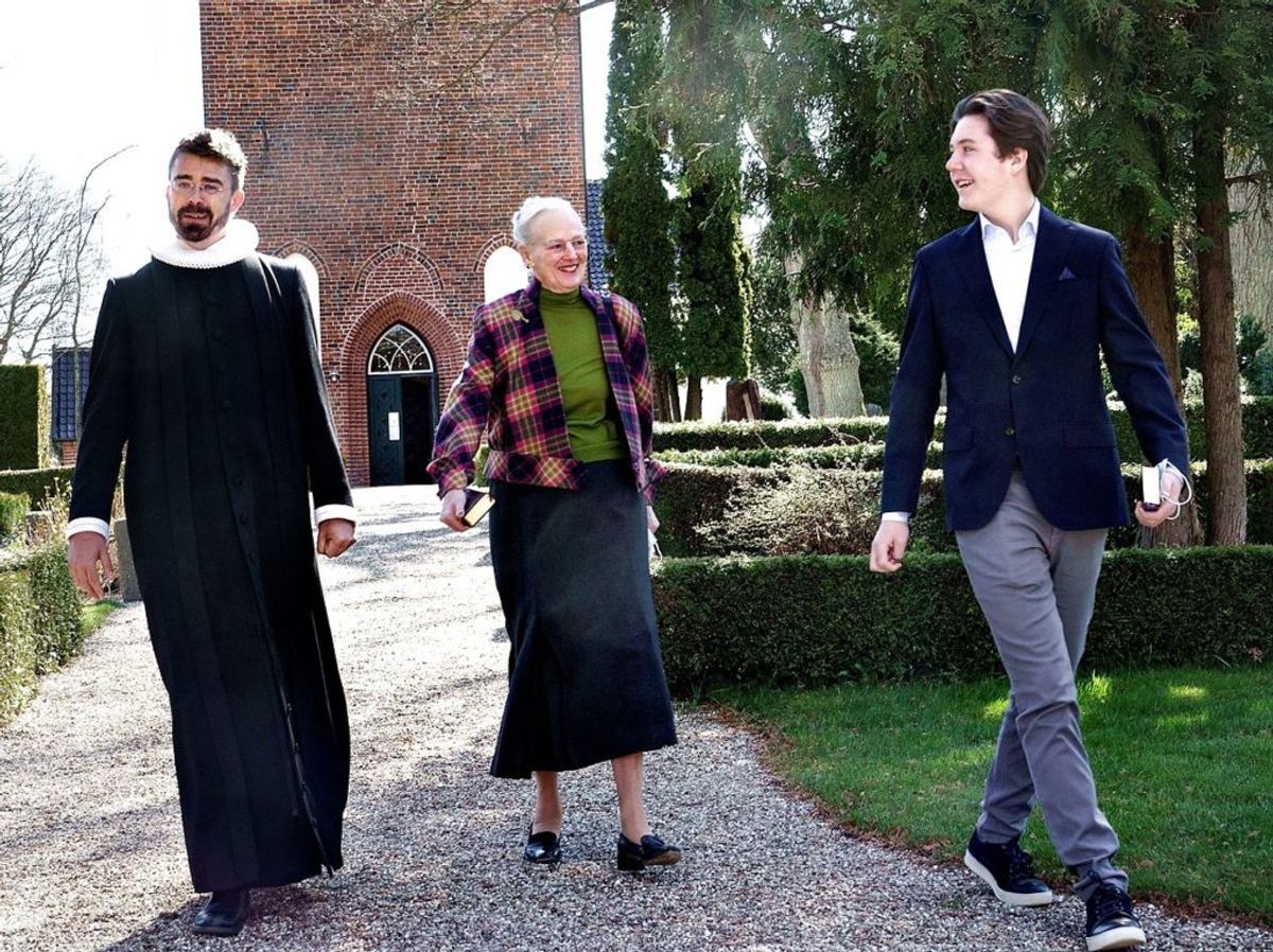 Ligesom andre konfirmander har prins Christian skullet i kirke et vist antal gange inden den store dag. 25. april var han med dronningen til gudstjeneste i Asminderød Kirke hos sognepræst Simon A. Drigsdahl. Foto: Keld Navntoft / Kongehuset/Scanpix
