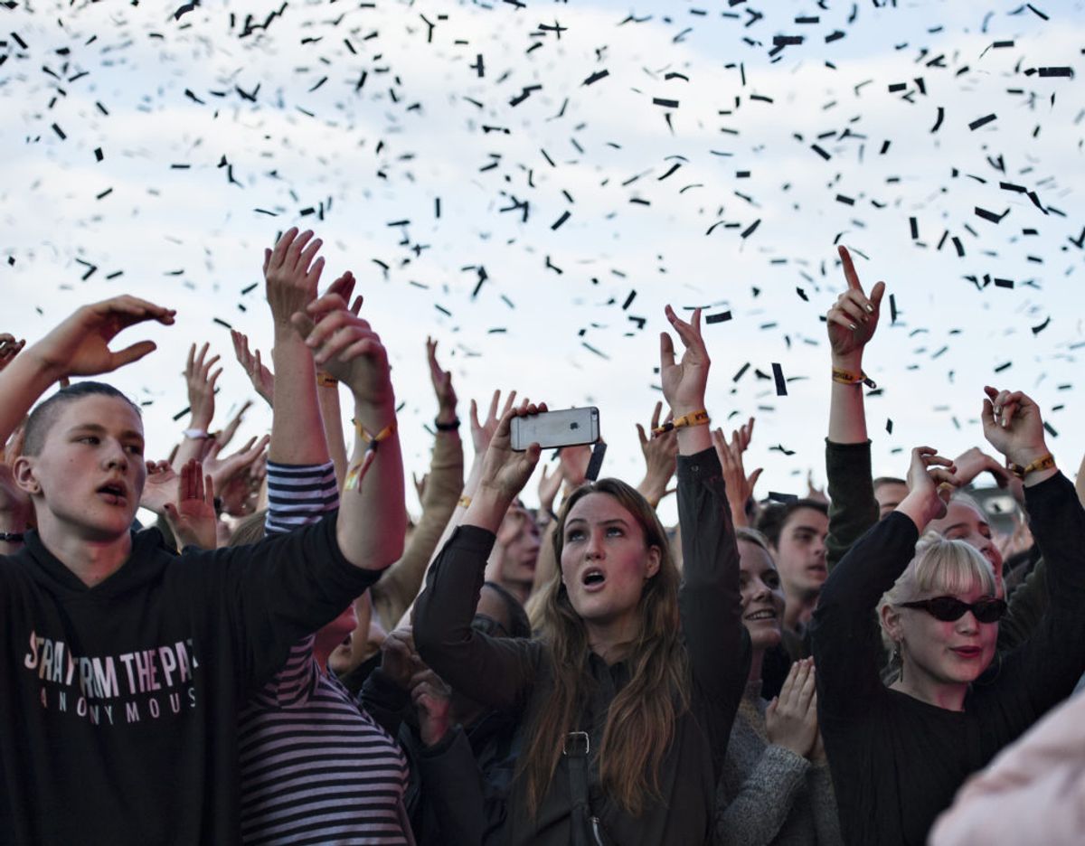 Der bliver ikke noget konfetti på festivalen Northside i år, som det var tilfældet her i 2017. Festivalen er for andet i træk blevet aflyst. Arkivfoto: Ida Guldbæk Arentsen/Ritzau Scanpix