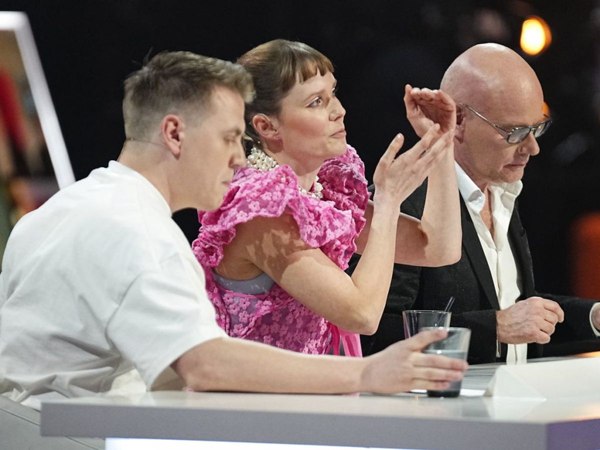 Dommerne Martin Jensen, Oh Land og Thomas Blachman havde intet at skulle have sagt i aften. Foto: Martin Sylvest/Scanpix.