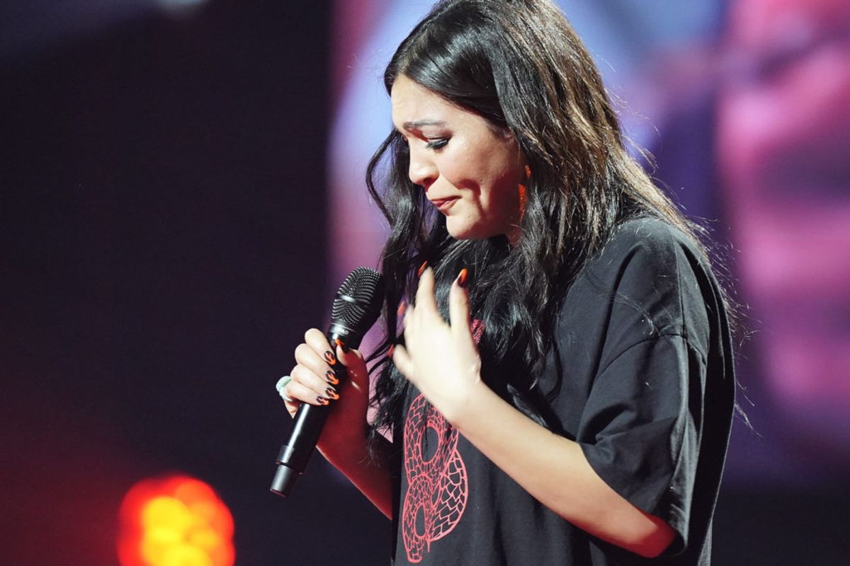 Hiba Chehade brød sammen under sin omsang og måtte starte forfra på den, da hun havde sundet sig en smule. – Foto: Tariq Mikkel Khan/Ritzau Scanpix