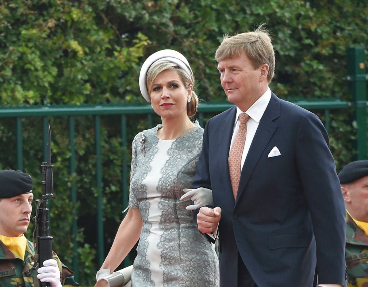 Det Hollandske kongepar, kong Willem-Alexander og dronning Maxima. Klik videre for at se billeder fra de voldsomme uroligheder. Foto: Scanpix/REUTERS/John Thys/Pool
