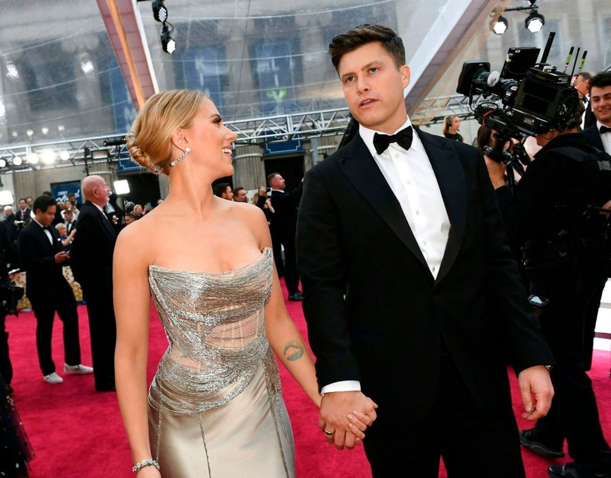 Scarlett Johansson og Colin Jost er i al stilhed blevet gift. Klik videre i galleriet for flere billeder. Foto: Scanpix/VALERIE MACON / AFP