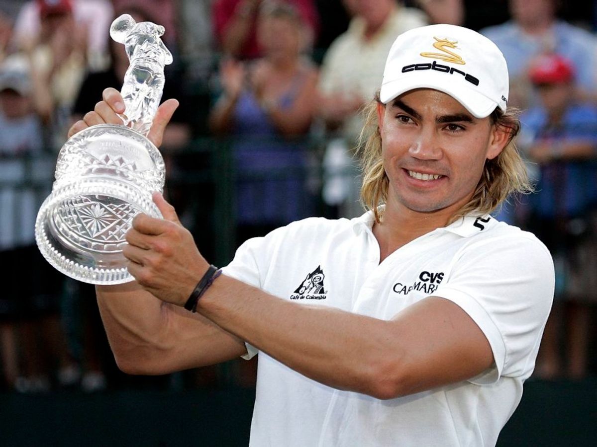 Golfspilleren Camilo Villegas har mistet sin kun 22-måneder gamle datter Mia. Hun døde af kræft. KLIK VIDERE OG SE FLERE BILLEDER. Foto: REUTERS/Tami Chappell