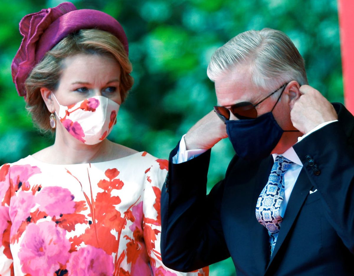 Det belgiske kongepar, dronning Mathilde og kong Philippe. Klik videre i galleriet for flere billeder. Foto: Scanpix/REUTERS/Francois Lenoir