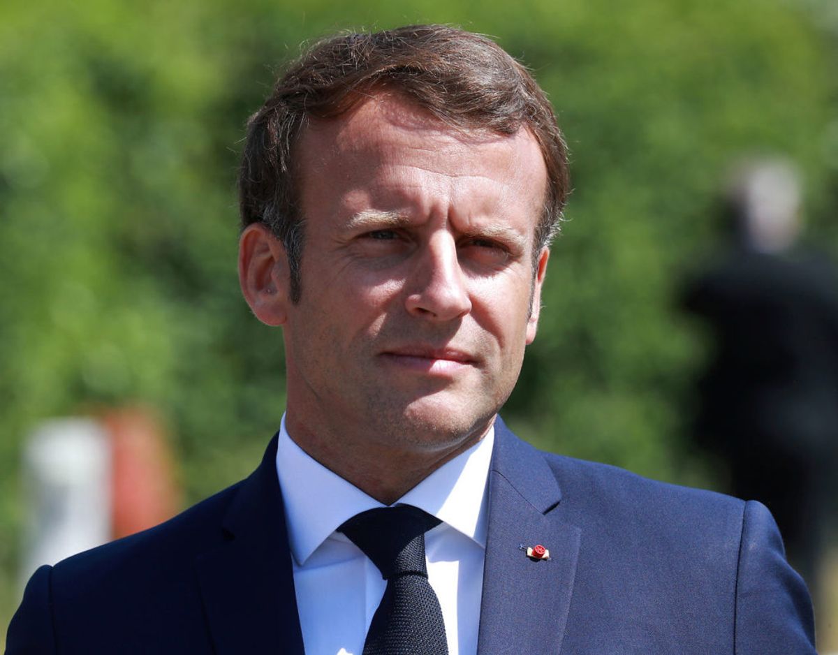 Franske præsident Emmanuel Macron som Charles og Camilla tager imod på Clarence House den 18. juni. Foto: Scanpix/Ludovic Marin/Pool via REUTERS