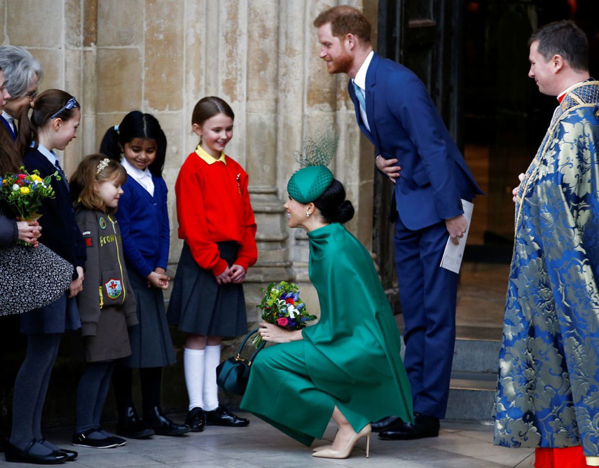 Det er slut. Harry og Meghan forlader Westminster Abbey den 9. marts 2020. Foto: Scanpix/REUTERS/Henry Nicholls
