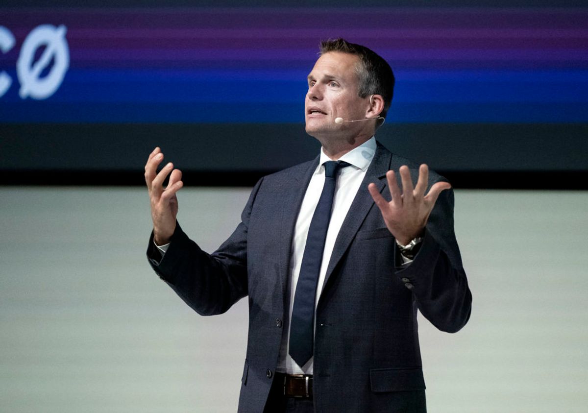 Astronaut Andreas Mogensen taler før Kronprins Frederik åbner HCØ2020 i Industriens Hus i København, fredag den 31. januar 2020. HCØ2020 er den landsdækkende fejring af 200-året for H.C. Ørsteds opdagelse af elektromagnetismen.. (Foto: Liselotte Sabroe/Ritzau Scanpix)