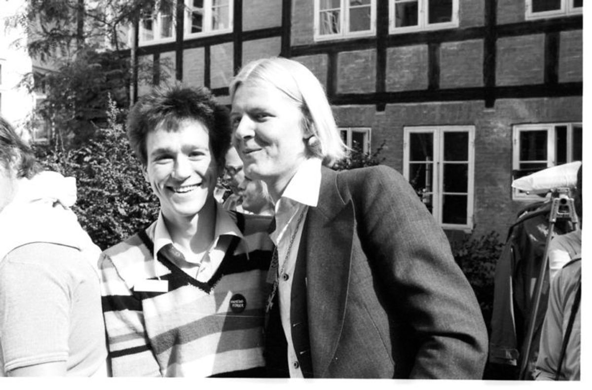 Forfatterne Michael Strunge, tv. og F.P. Jac.