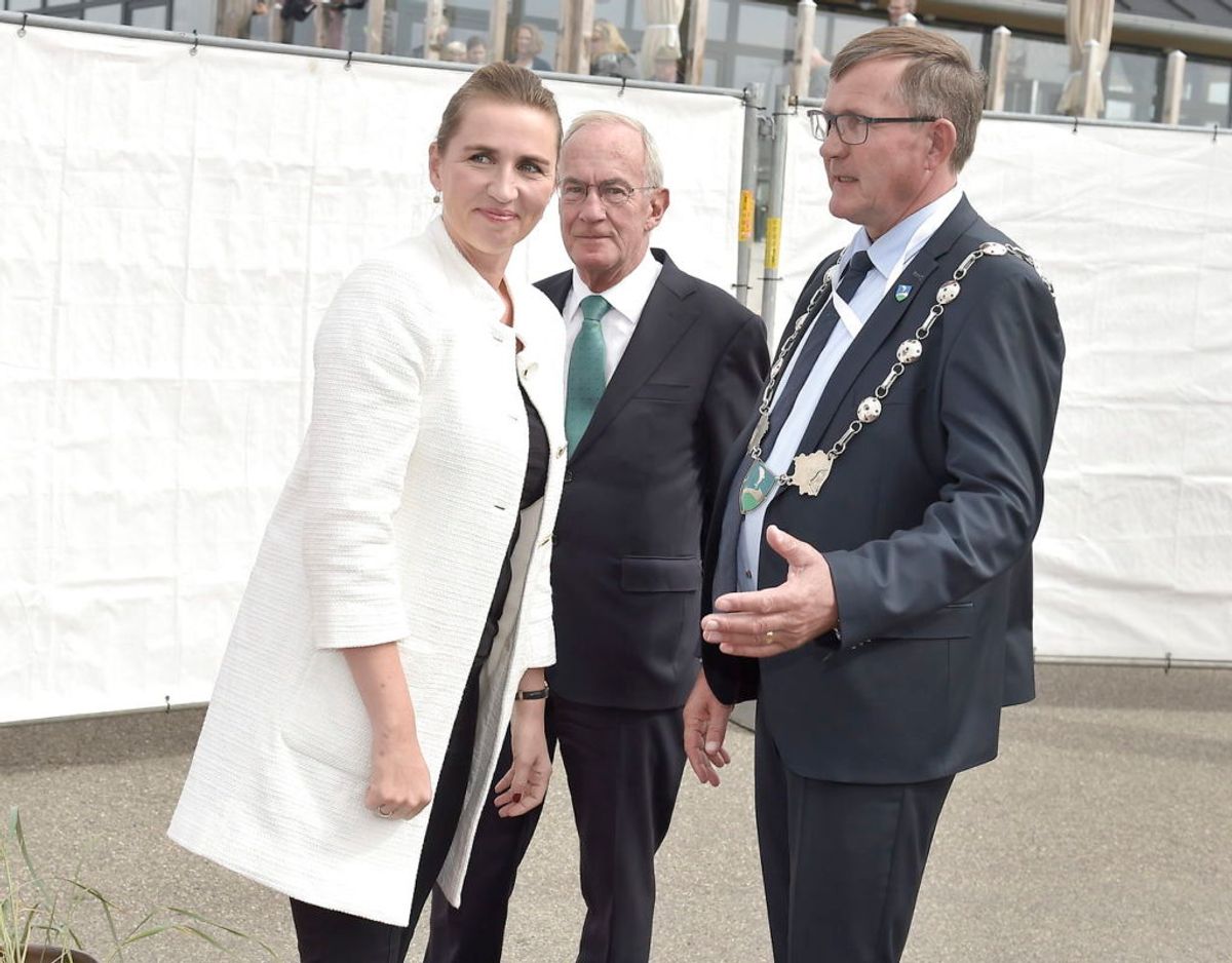 Kronprins Frederik åbnede torsdag Horns Rev 3, der er Skandinaviens største havmøllepark. Til indvielsen var også statsminister Mette Frederiksen, klima-, energi- og forsyningsminister Dan Jørgensen. Foto: Scanpix