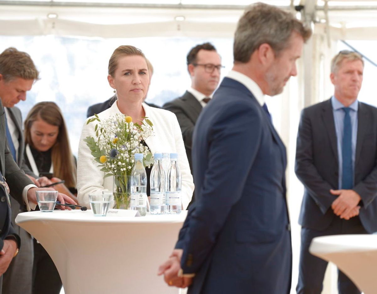 Kronprins Frederik åbnede torsdag Horns Rev 3, der er Skandinaviens største havmøllepark. Til indvielsen var også statsminister Mette Frederiksen, klima-, energi- og forsyningsminister Dan Jørgensen. Foto: Scanpix
