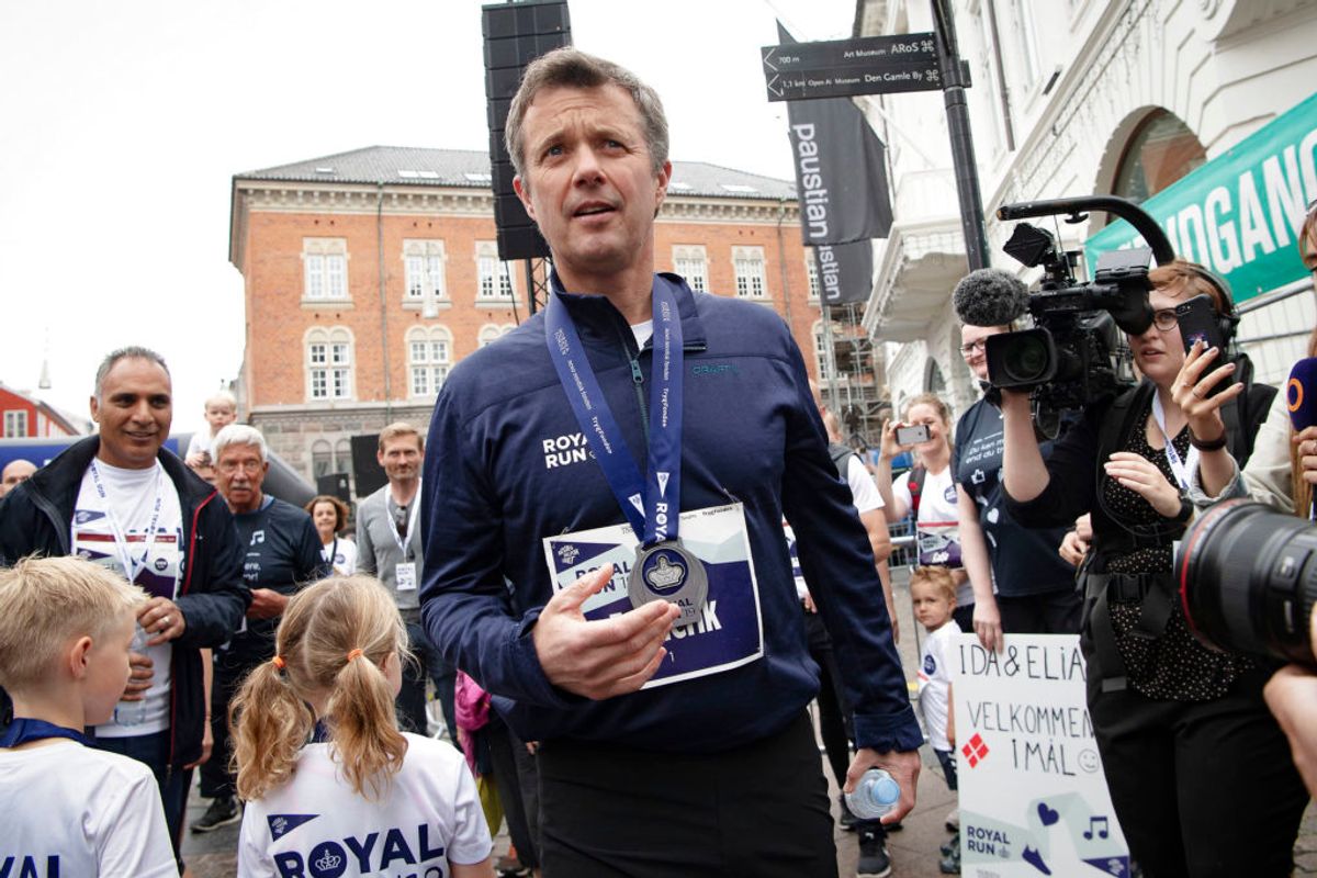 Kronprins Frederik løber One Mile under Royal Run i Aarhus, mandag den 10. juni 2019.. (Foto: Bo Amstrup/Ritzau Scanpix)