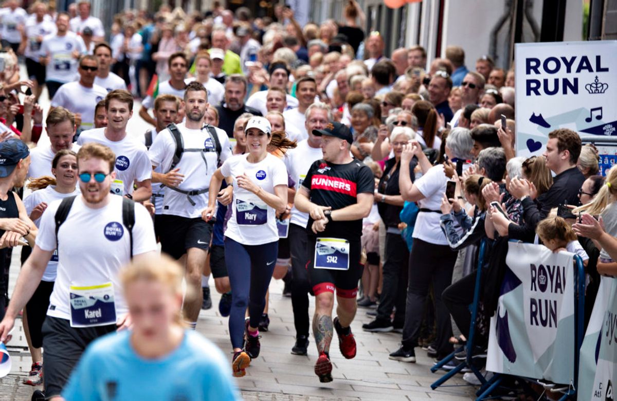 Kronprinsesse Mary løber 5 km. Royal Run i Aalborg, mandag den 10. juni 2019., torsdag 9. maj 2019.. (Foto: Henning Bagger/Ritzau Scanpix)