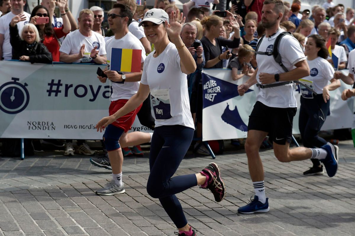 Kronprinsesse Mary løber 5 km. Royal Run i Aalborg, mandag den 10. juni 2019.. (Foto: Henning Bagger/Ritzau Scanpix)
