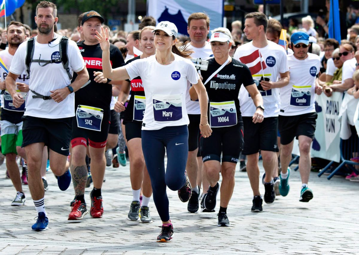 Kronprinsesse Mary løber 5 km. Royal Run i Aalborg, mandag den 10. juni 2019., torsdag 9. maj 2019.. (Foto: Henning Bagger/Ritzau Scanpix)