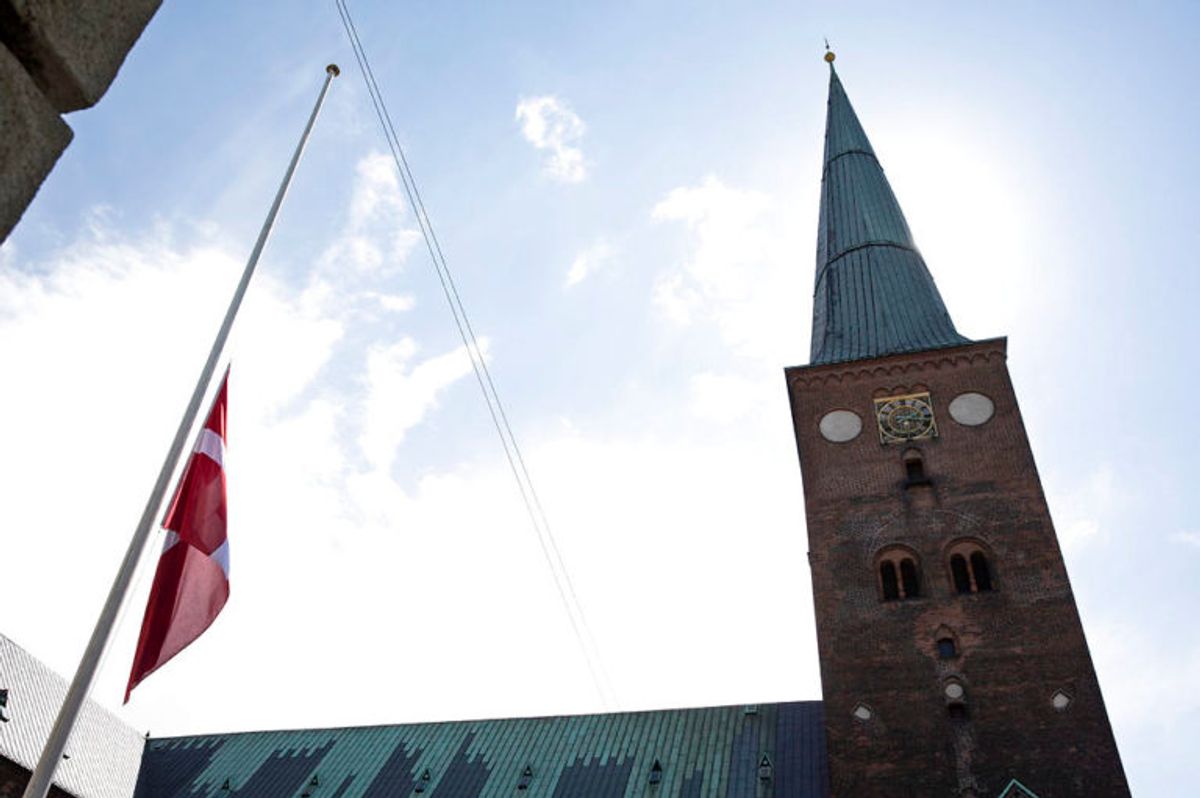 Aarhus Domkirke den 4. maj 2019. Lørdag begraves de tre danske ofre for terrorangrebet i Sri Lanka.De tre omkomne var børn af Anne og Anders Holch Povlsen. Begravelsen sker fra Aarhus Domkirke med deltagelse af Kronprinsfamilien og Statsministeren.. (Foto: Mikkel Berg Pedersen/Ritzau Scanpix)