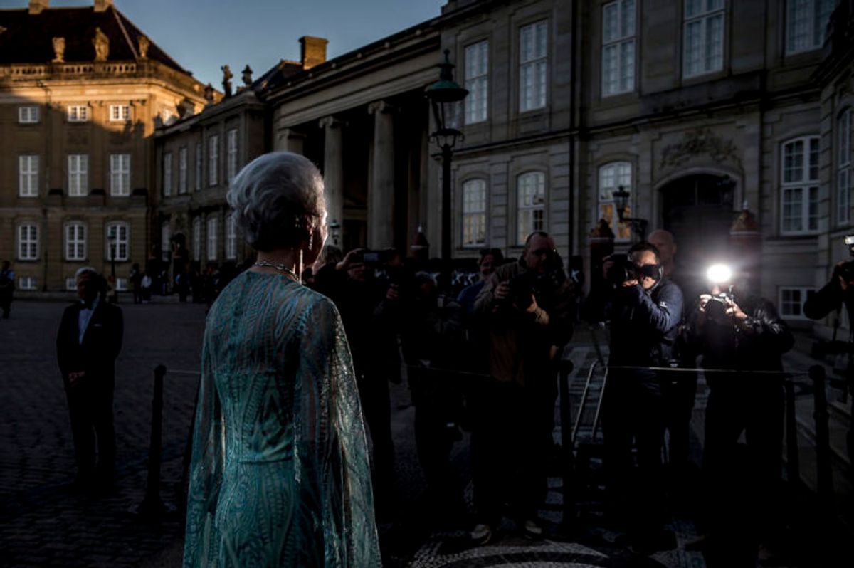 Prinsesse Benedikte ankommer til sin 75 års fødselsdag, hvor der afholdes middag i anledning af prinsesse Benediktes 75-års fødselsdag på Amalienborg i København, mandag den 29. april 2019.. (Foto: Mads Claus Rasmussen/Ritzau Scanpix)