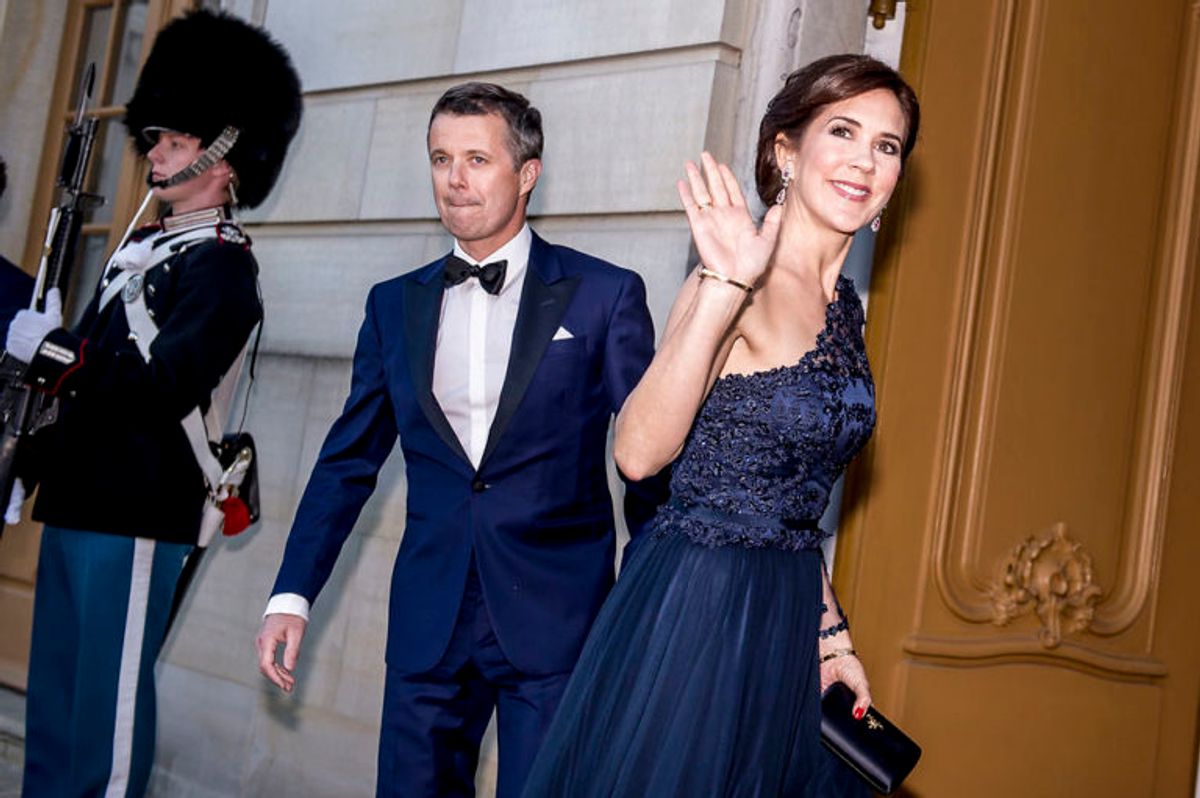 Crownprincess Mary and crownprince Frederik of Denmark arrive at Amalienborg Castle in Copenhagen Denmark to celebrate princess Benediktes 75th. birthday on april 29th 2019. Princess Benedikte is a younger sister of prince Frederiks mother queen Margrethe of Denmark (Foto: Mads Claus Rasmussen/Ritzau Scanpix)