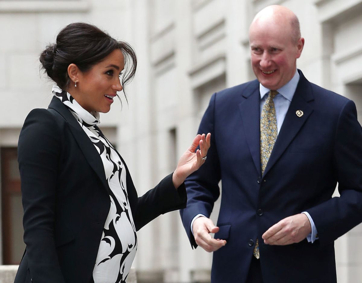 Højgravide hertuginde Meghan er dårligt nok gået på barsel, før hendes første arrangement efter fødslen er plottet i kalenderen. Foto: Scanpix/Daniel LEAL-OLIVAS/Pool via REUTERS