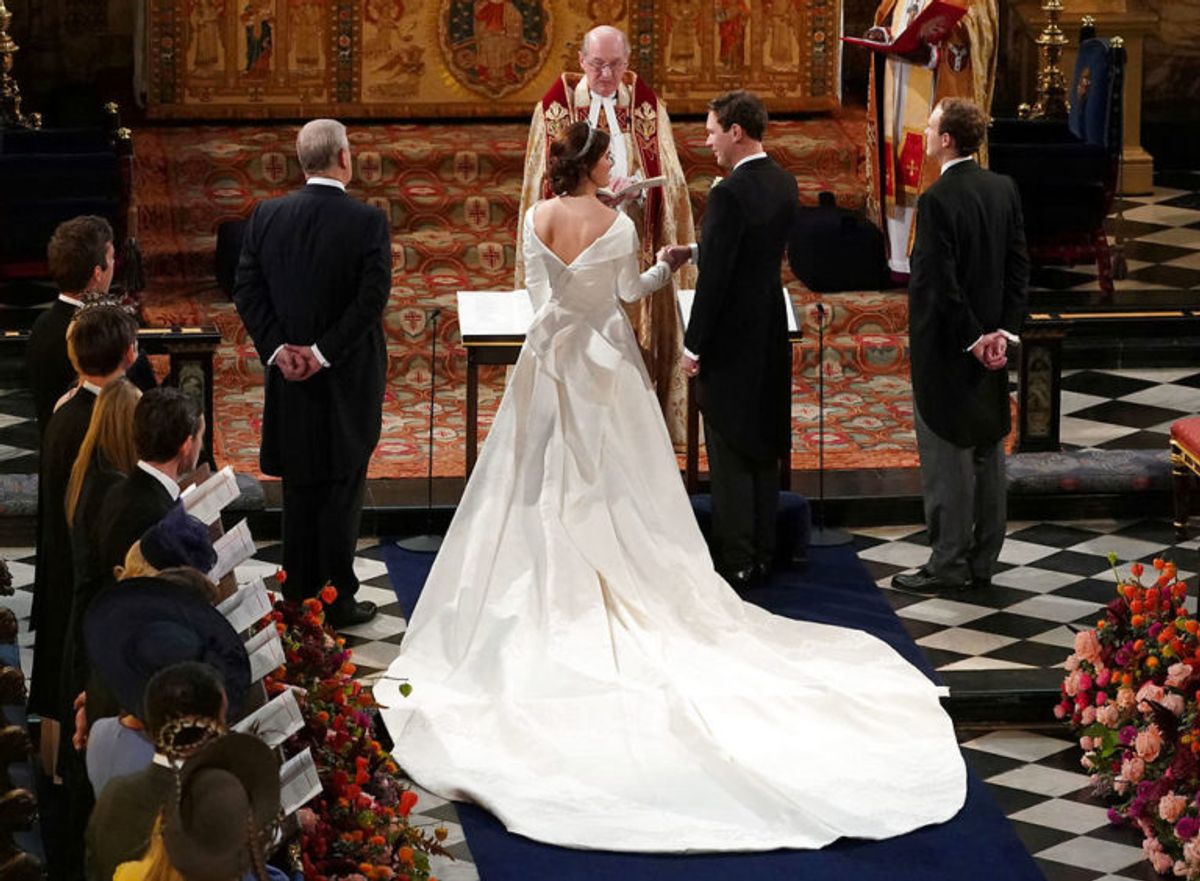 Prinsesse Eugenie og Jack Brooksbank fik et kæmpe bryllup. KLIK FOR FLERE BILLEDER AF DET SMUKKE BRYLLUP. Foto: Scanpix