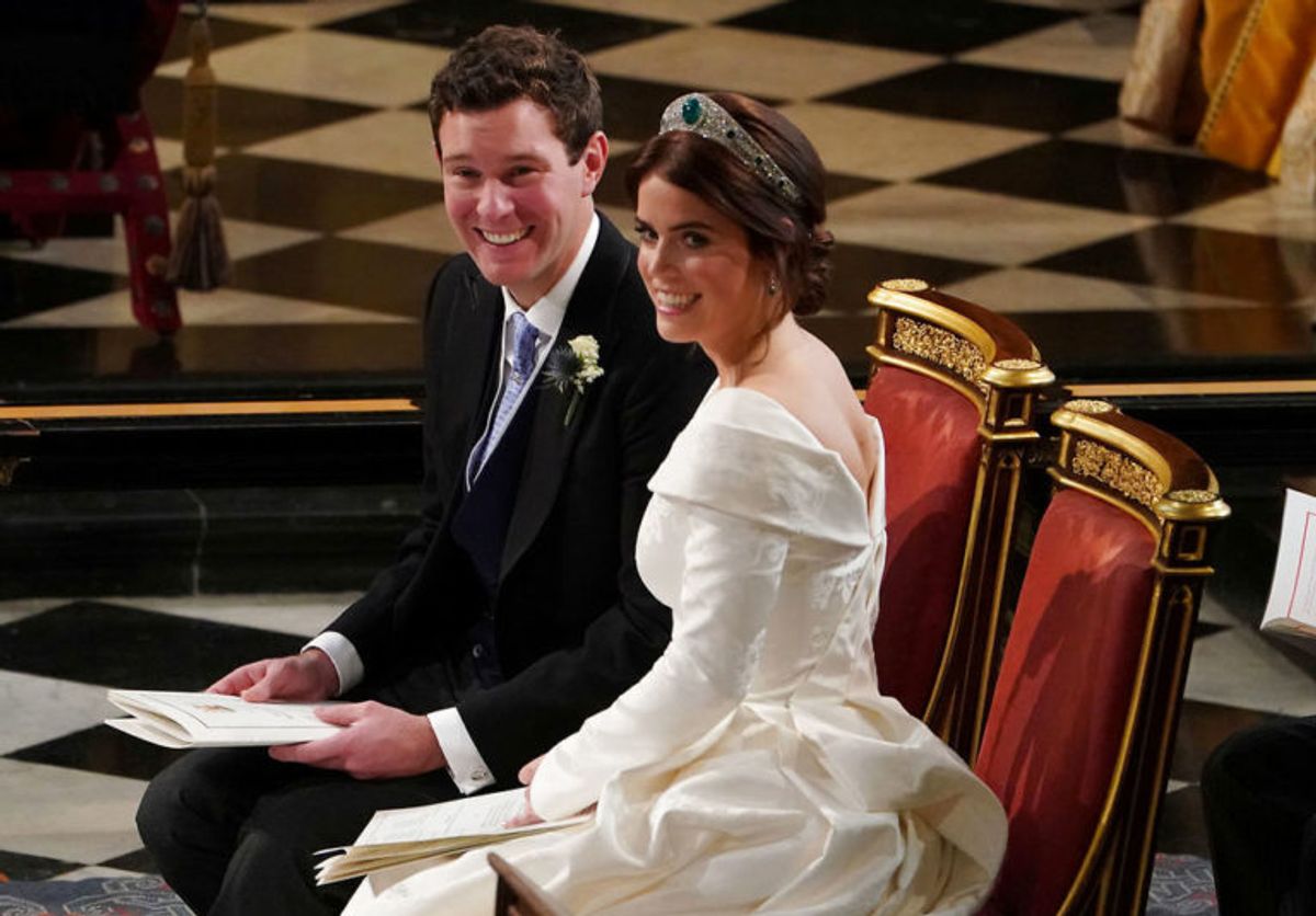 Prinsesse Eugenie og Jack Brooksbank fik et kæmpe bryllup. KLIK FOR FLERE BILLEDER AF DET SMUKKE BRYLLUP. Foto: Scanpix