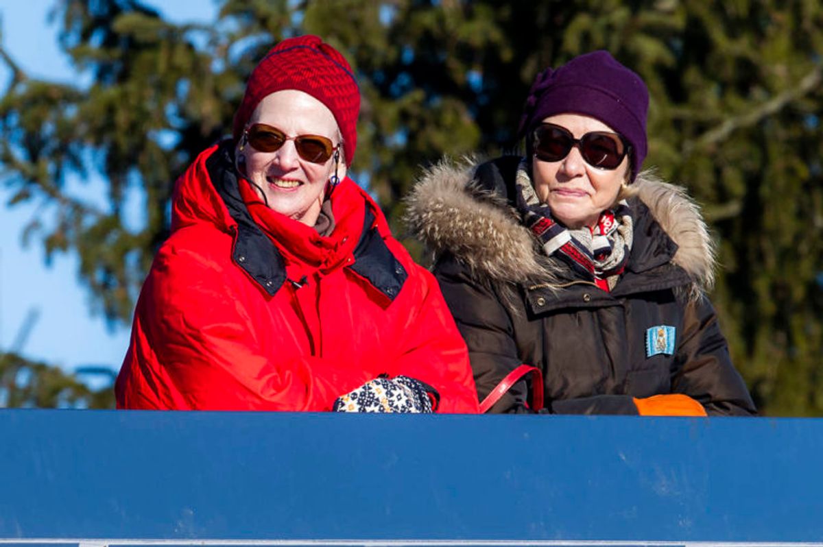 Dronning Margrethe på kongetribunen under det ikoniske arrangement søndag. Foto: Scanpix
