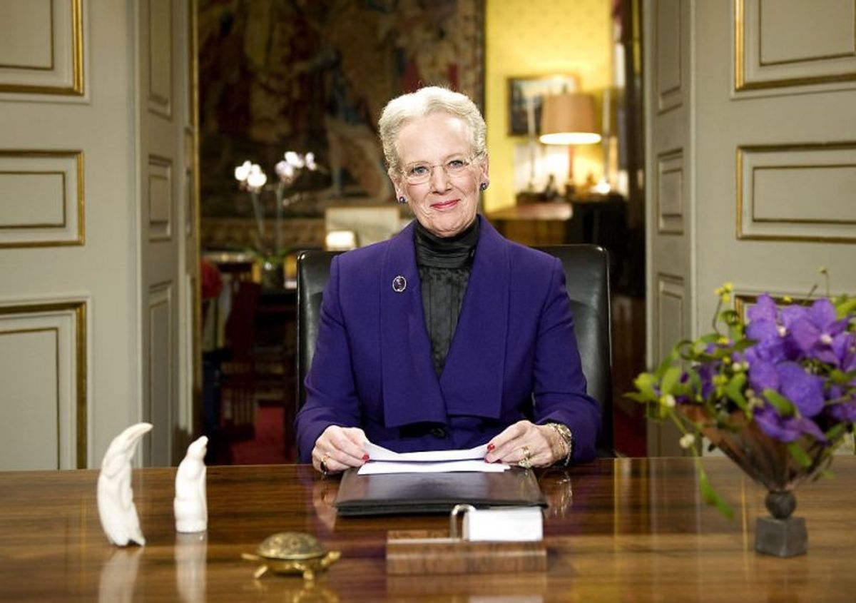 Dronning Margrethes nytårstale i år 2008. Foto: KELD NAVNTOFT/Scanpix (Arkivfoto)