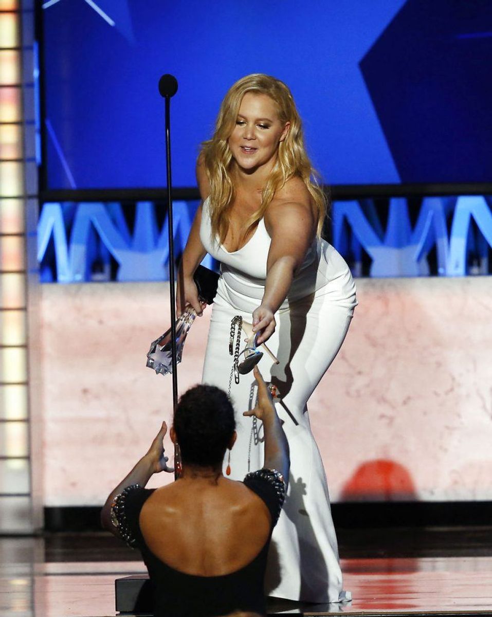 Amy Schumer, der for nylig besøgte Danmark ved et show i Forum, er i år er at finde på listens fjerdeplads. Foto: MARIO ANZUONI/Scanpix.