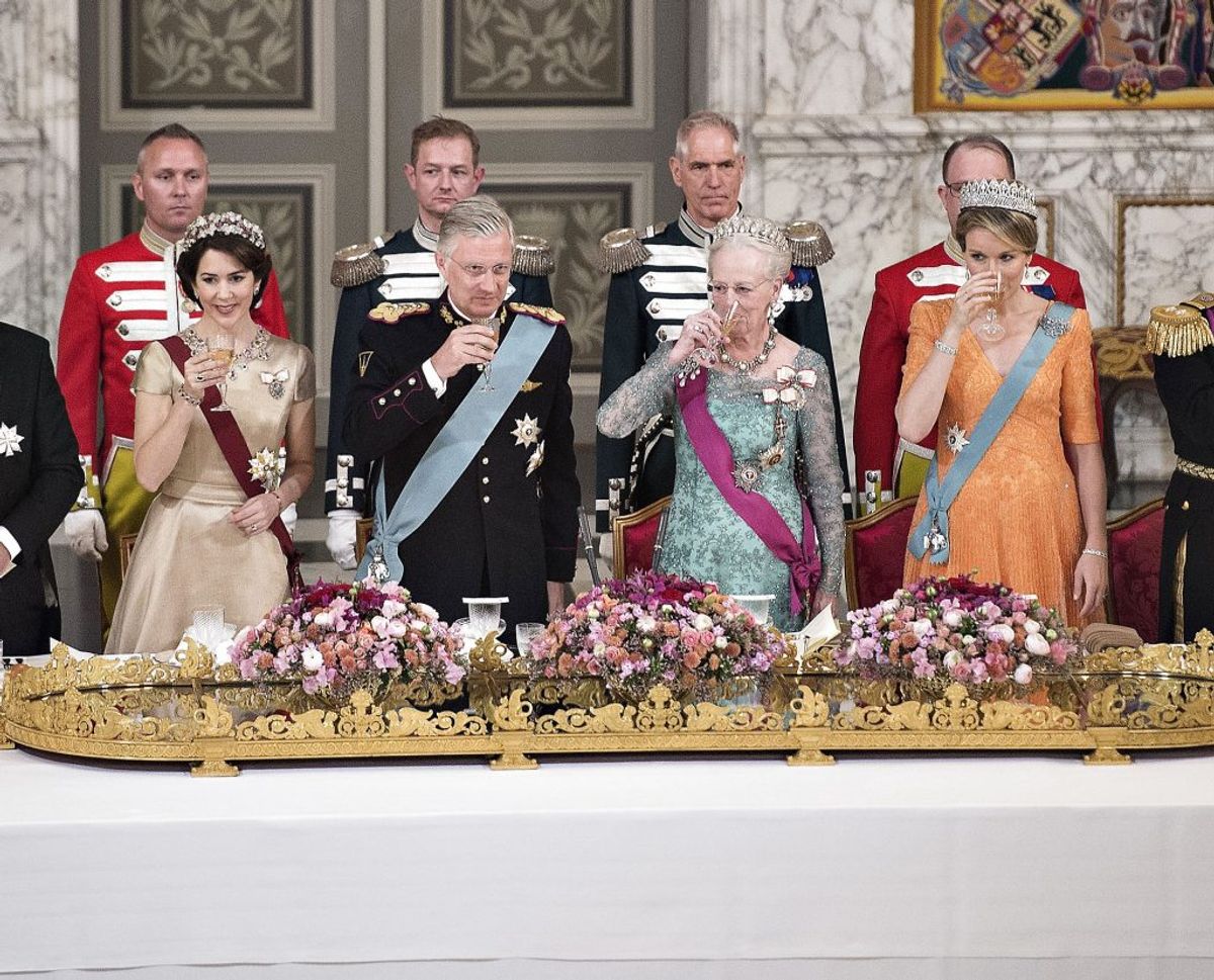 Dronning Margrethe var i 2017 vært for det belgiske kongepars statsbesøg i Danmark. (Foto: Henning Bagger/Scanpix)