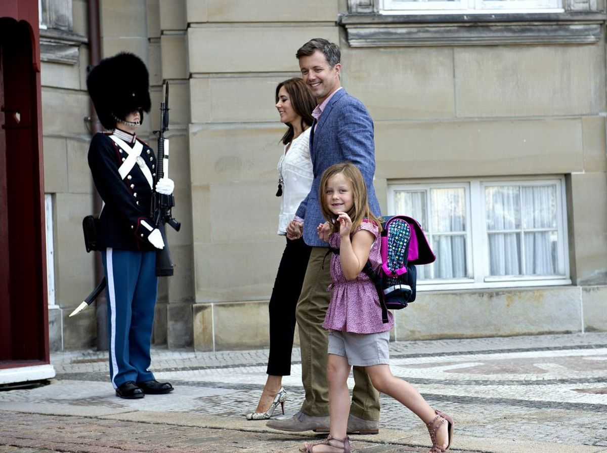 Prins Christians lillesøster, prinsesse Isabella, går også i skole på Tranegårdsskolen i Hellerup. Her begyndte hun i 2013. Foto: Keld Navntoft/Scanpix 2013