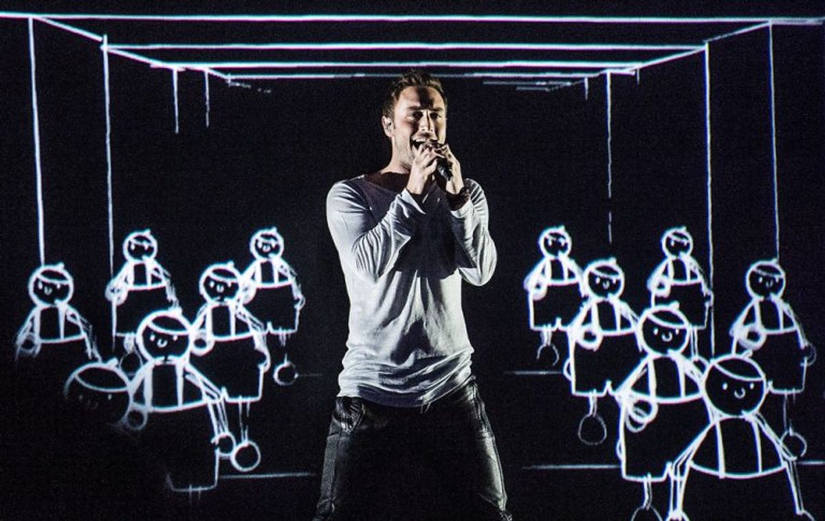 2015: Måns Zelmerlöw fra Sverige hev sejren hjem med sangen “Heroes”. Foto: Sophia Juliane Lydolph/Scanpix (Arkivfoto)