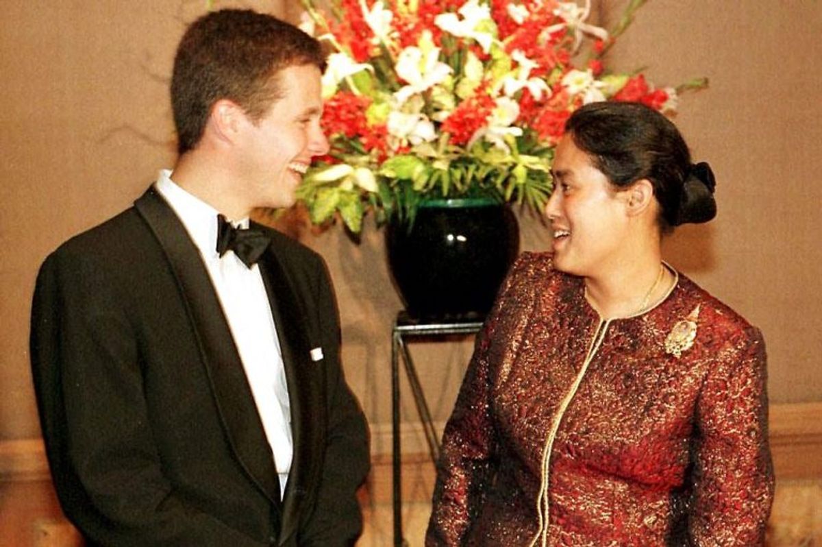 Prinsesse Maha Chakri Sirindhorn mødte i 1997 kronpris Frederik, da han var i Bangkok. Foto: KELD NAVNTOFT/Scanpix (Arkivfoto)