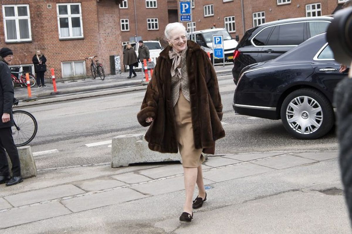 Margrethe ankommer her til Den Gamle By i Aarhus. (Foto: Bo Amstrup/Scanpix 2018)