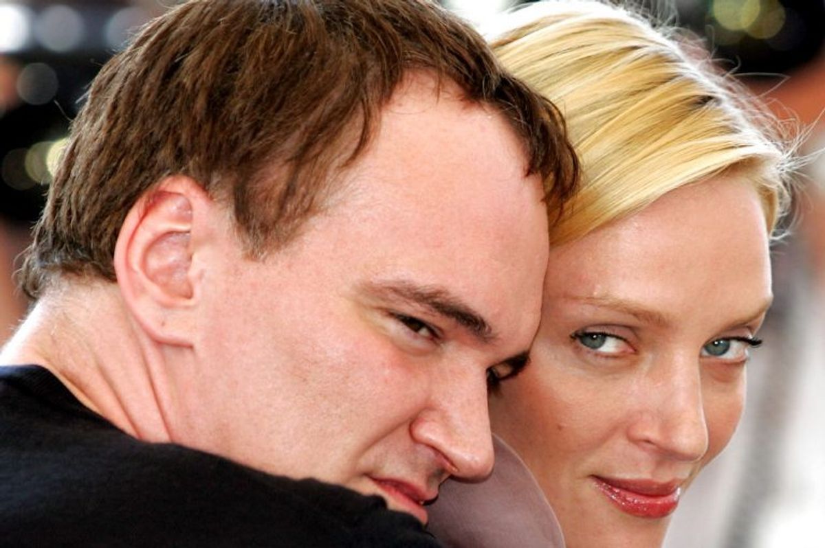 Quentin Tarantino og Uma Thurman. Sidstnævnte havde den altoverskyggende hovedrolle i de to “Kill Bill”-film. Arkivfoto: John Schults/Scanpix