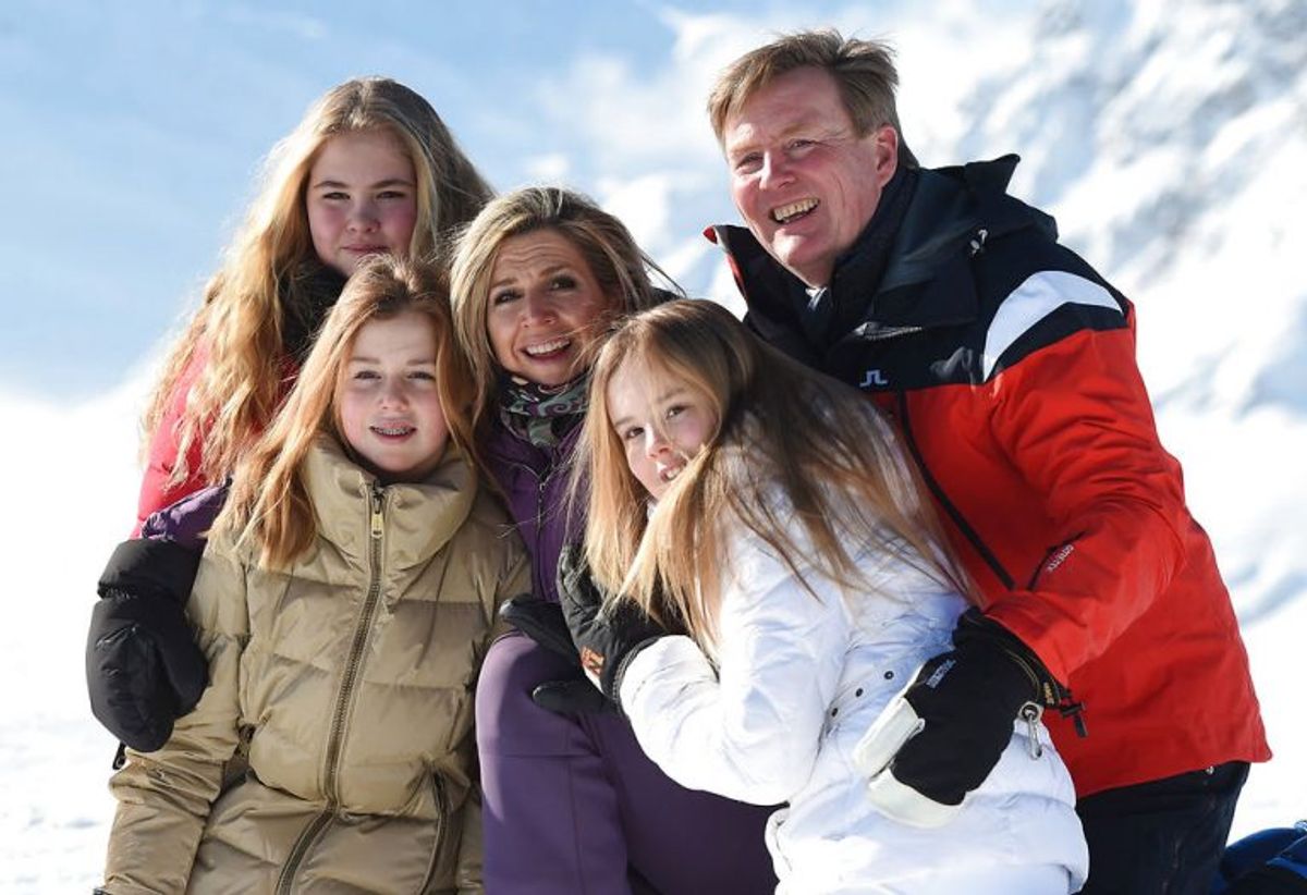 Kong Willem-Alexander, dronning Maxima og børnene er taget på skiferie i Østrig. KLIK VIDERE OG SE FLERE BILLEDER. Foto: Andreas Gebert/Scanpix.